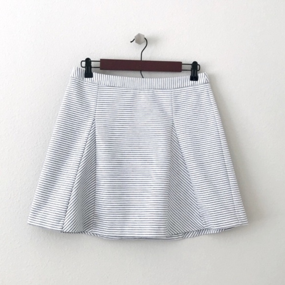 NEW Michael Kors Grey/White Striped A-Line Skirt